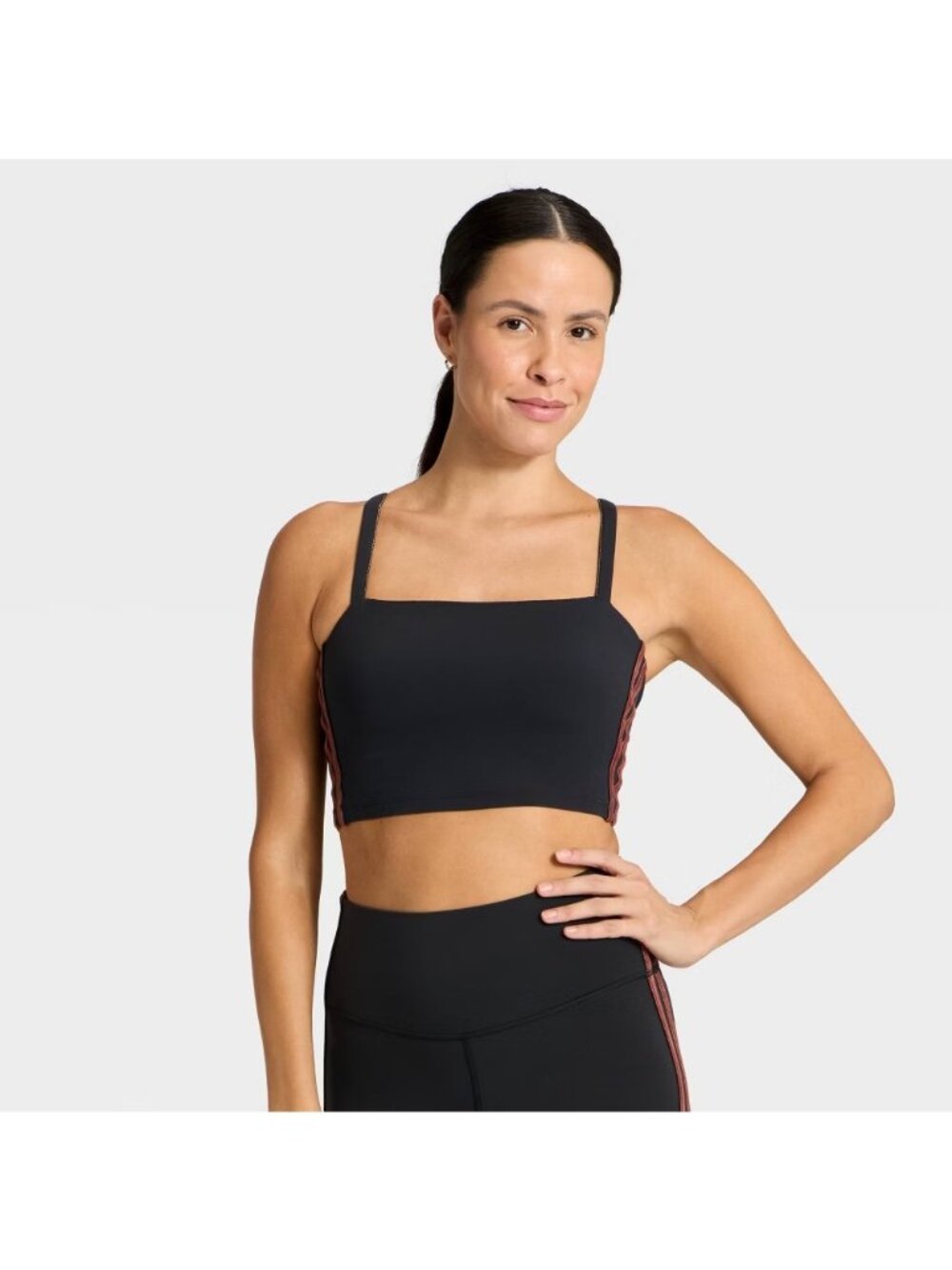 All in Motion Sport Bra Womens Extra Large Black Soft Support Velour Piped